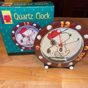 Peanuts Snoopy Joe Cool Golf Clock Vintage 90s New in Box Fantasma